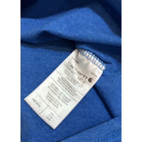 Carhartt Shirt Mens 2XL Short Sleeve Pocket Casual Crew Neck Force Blue - Picture 5 of 8